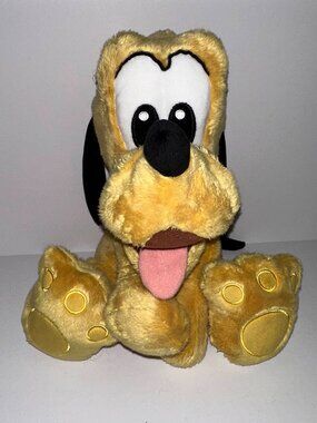 Disney Parks Pluto Big Feet Plush Toy 12" Soft Stuffed Animal Plush Dog